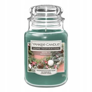 Yankee Candle Home Inspiration Winter Fir - Duża świeca zapachowa 538g palenie 90-120 godzin trzypoziomowe nuty Drzewo Sandałowe, Cedr, Mech