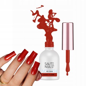 Saute Nails Sweet December S334 Candy Flame Głęboki czerwony lakier hybrydowy do paznokci 8ml