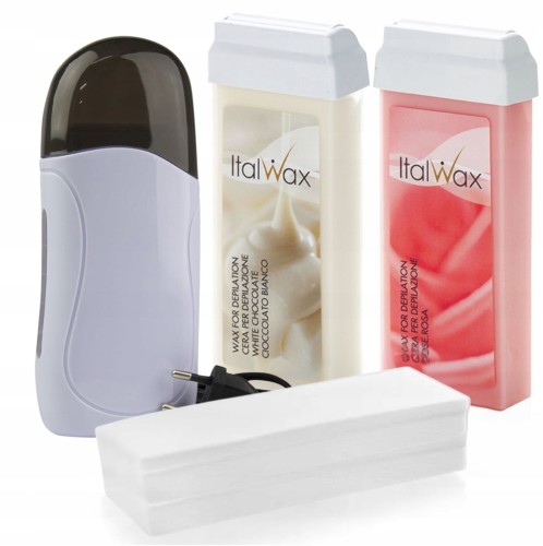 ItalWax Zestaw do depilacji - podgrzewacz + 2x wosk w rolce 100ml (do wyboru) + paski 01.jpg