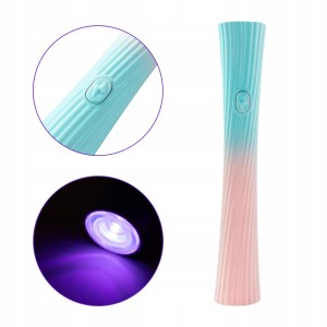 OCHO Mobilna lampa do paznokci Dual LED UV 3W do hybryd i akrylożeli różowo turkusowa