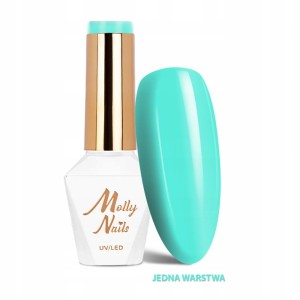 Molly Nails Lakier Hybrydowy Turkusowy Pastelowy 292 Aqua Pastel 8g – kolekcja Sorbet HEMA Free lato