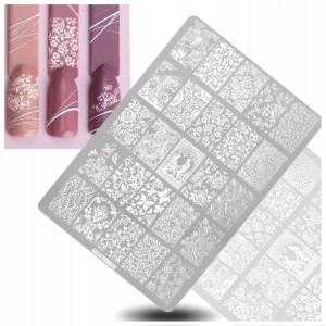 Blaszka do stampingu paznokci plus-002 – Płytka z Wzorami do Stempli Zdobienia Nail Art