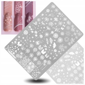 Blaszka do stampingu paznokci plus-027 – Płytka z Wzorami do Stempli Zdobienia Nail Art