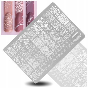 Blaszka do stampingu paznokci plus-036 – Płytka z Wzorami do Stempli Zdobienia Nail Art