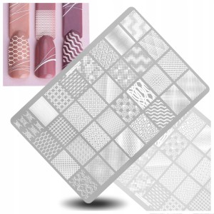 Blaszka do stampingu paznokci plus-043 – Płytka z Wzorami do Stempli Zdobienia Nail Art