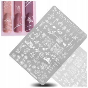 Blaszka do stampingu paznokci plus-071 – Płytka z Wzorami do Stempli Zdobienia Nail Art