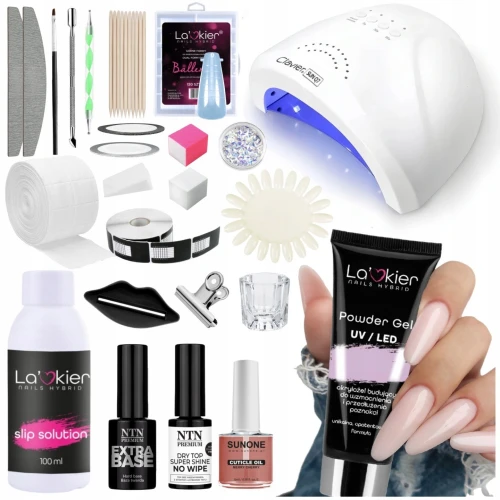 La’kier Duży zestaw do akrylożelu Powder Gel 30g + lampa + preparaty + akcesoria.jpg