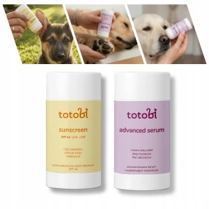 Totobi zestaw Chroń i Regeneruj – sztyft przeciwsłoneczny SPF 44 mineralny + serum wygładzające do łapek psa i kota 2 x 25 ml