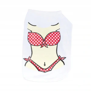Ubranko dla Psa Koszulka Bikini w Kropeczki Bawełna Biała Rozmiar M