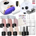 Claresa Świąteczny zestaw startowy do paznokci - lampa UV LED 158W + mocna frezarka + 6x lakier hybrydowy + preparaty + akcesoria.jpg