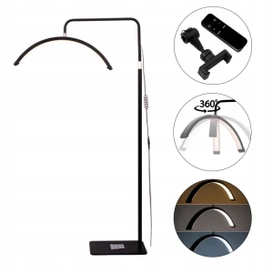 Lampa LED Kosmetyczna DZM 7X 36W Podłogowa Bezcieniowa Statyw Pilot Czarna