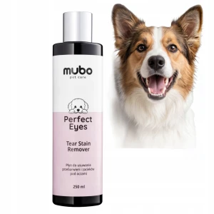 Mubo Perfect Eyes Tear Stain Remover Płyn na Zacieki i Przebarwienia pod Oczami dla Psa i Kota Biała Sierść 250 ml