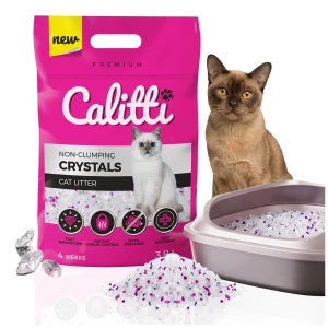 Calitti Crystals Żwirek Silikonowy Niezbrylający dla Kota Bezpyłowy Bezzapachowy 3,8 L