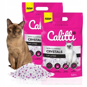 Calitti Crystals Żwirek Silikonowy Niezbrylający dla Kota Bezpyłowy Bezzapachowy 3,8 L 2-pak