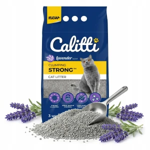 Calitti Strong Lavender Żwirek Bentonitowy Mocno Zbrylający dla Kota Drobny Zapach Lawendowy 5 L