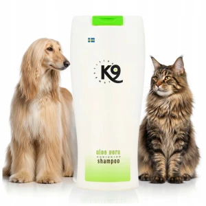 K9 Szampon z Aloesem dla Psa i Kota do Wrażliwej Skóry Koncentrat 1:20 Prowitamina B5 Proteiny Pszenicy 300 ml
