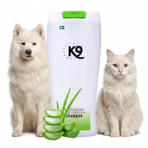 K9 Whiteness Szampon z Aloesem dla Psa i Kota do Białej Jasnej Srebrnej Sierści Usuwa Zażółcenia Koncentrat 1:10 300 ml