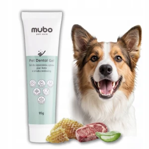 Mubo Żel Pasta do Zębów dla Psa i Kota Smak Wołowiny Aloes Propolis Probiotyki Bez Spłukiwania 95 g