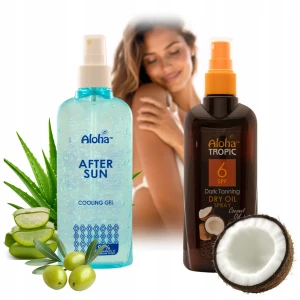 MadiS Zestaw Do Opalania Olejek Kokosowy SPF6 Żel Chłodzący 2szt