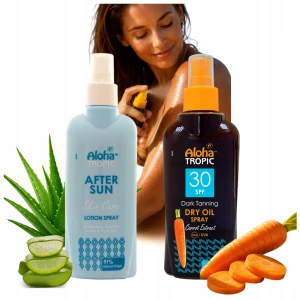 MadiS Zestaw Aloha Tropic Olejek Marchewkowy SPF30 i Emulsja po Opalaniu