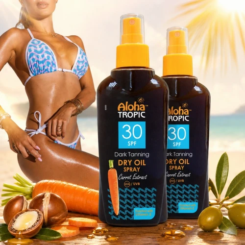 MadiS Aloha Tropic Dark Tanning SPF30 Suchy olejek do opalania głęboka opalenizna z marchewką zestaw 2 x 100ml (2).jpg