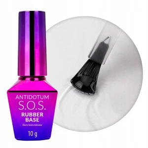 Molly Nails Wzmacniająca Baza Kauczukowa Hybrydowa SOS Antidotum Clear 10g