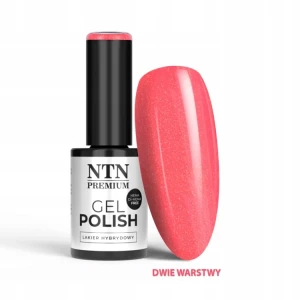 NTN Premium Lakier do Paznokci Hybrydowy 554 Red Glitter czerwony brokatowy limitowany 5g